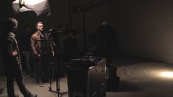 Estudiando escenas en rodaje con David Gamboa